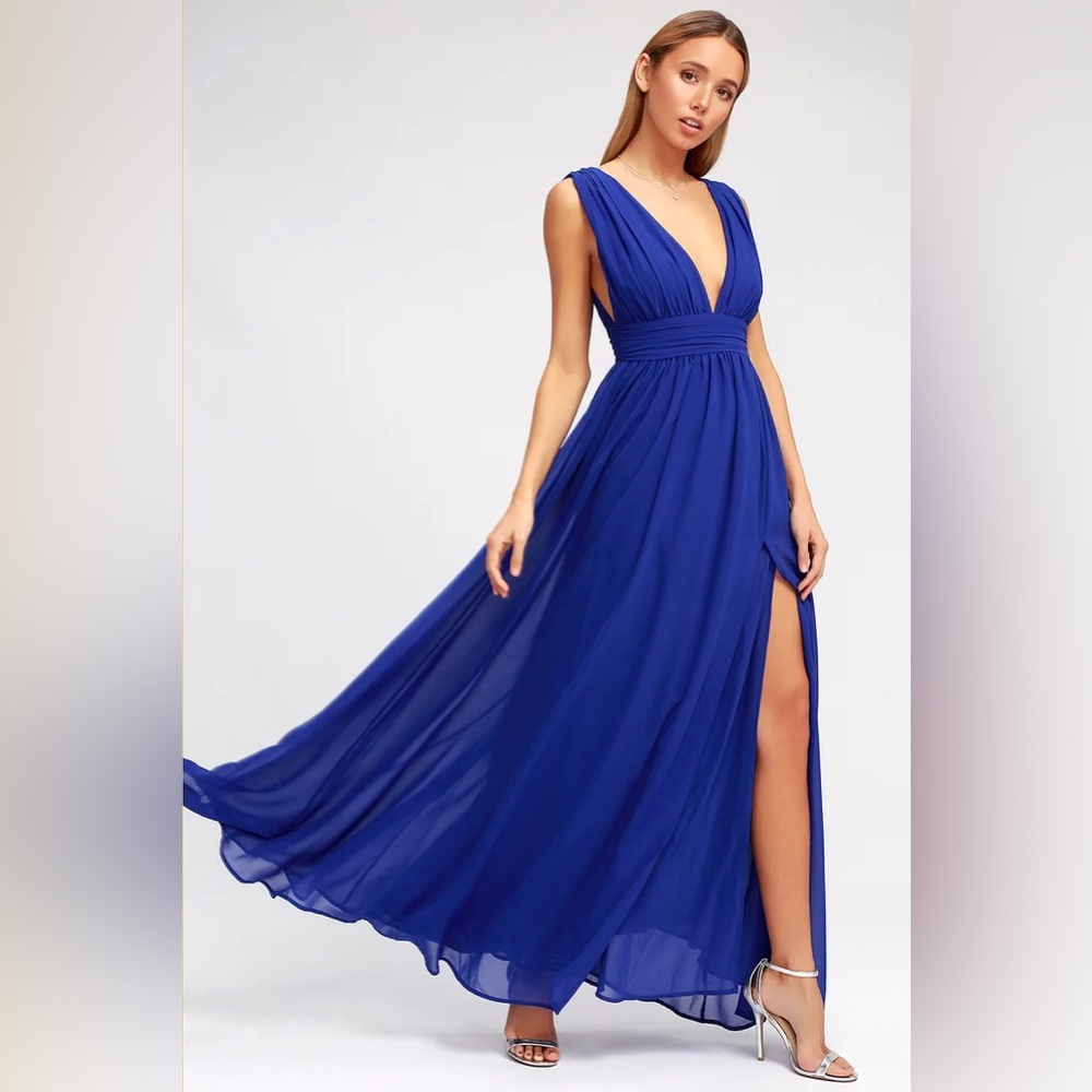Lulus Heavenly Hues Royal Blue Maxi Dress